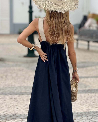 Sienna | Elegant Dress with Open Back and Stylish Crossed Neckline
