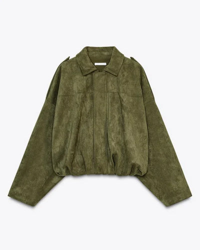 LUMIÈRE | Faux Suede Bomber Jacket