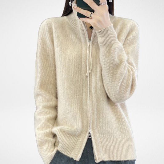 Giovana | Zip-up cashmere cardigan