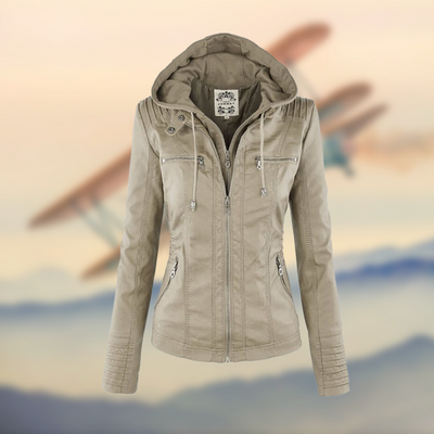 Karolina | Soft Leather Jacket with Hood