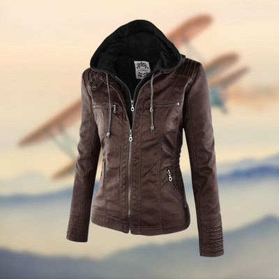 Karolina | Soft Leather Jacket with Hood