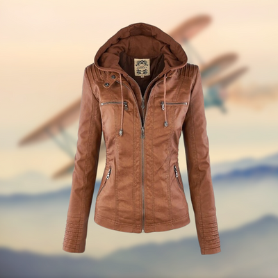 Karolina | Soft Leather Jacket with Hood