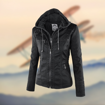 Karolina | Soft Leather Jacket with Hood