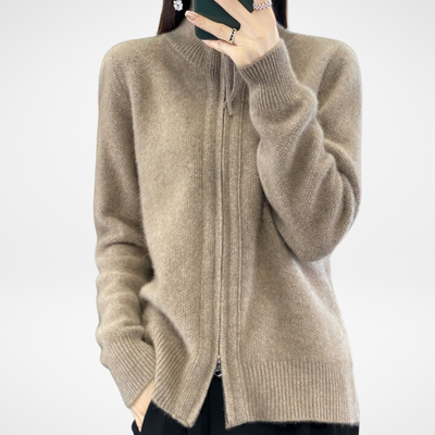 Giovana | Zip-up cashmere cardigan