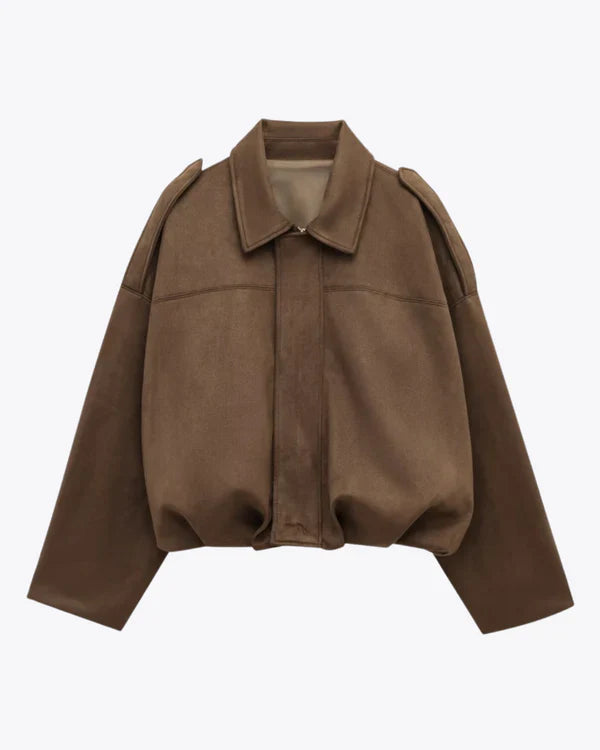 LUMIÈRE | Faux Suede Bomber Jacket