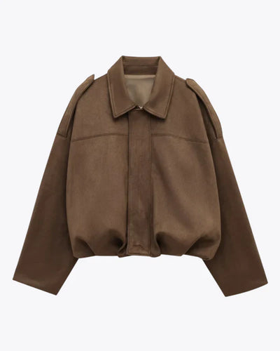 LUMIÈRE | Faux Suede Bomber Jacket