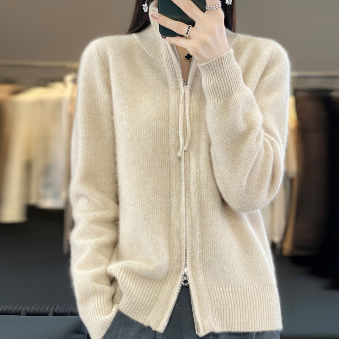 Giovana | Zip-up cashmere cardigan