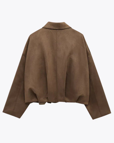 LUMIÈRE | Faux Suede Bomber Jacket