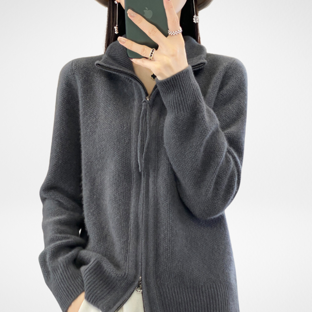 Giovana | Zip-up cashmere cardigan