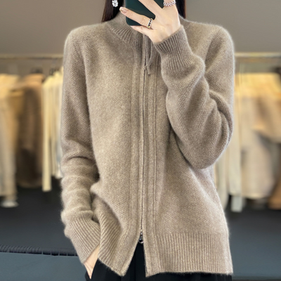 Giovana | Zip-up cashmere cardigan