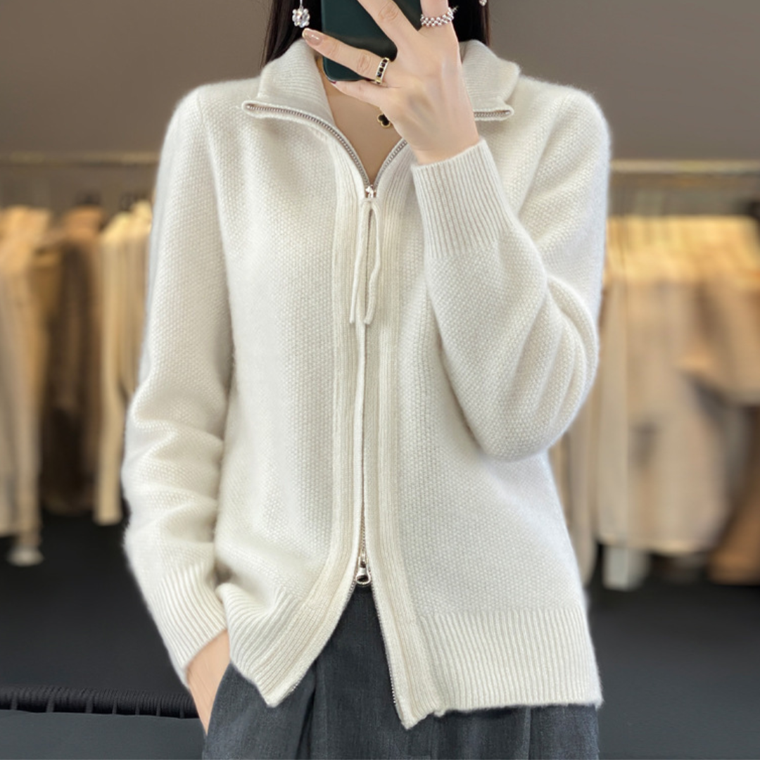 Giovana | Zip-up cashmere cardigan