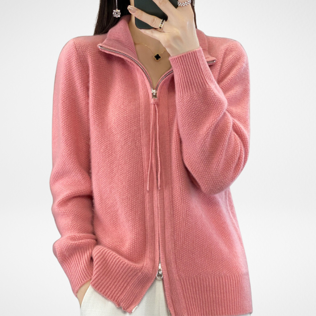 Giovana | Zip-up cashmere cardigan