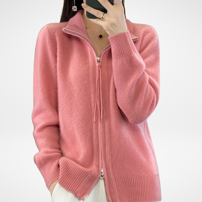 Giovana | Zip-up cashmere cardigan