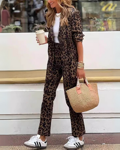 Arila™ Leopard Print Dress and Trousers Set