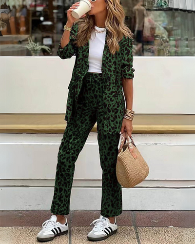 Arila™ Leopard Print Dress and Trousers Set