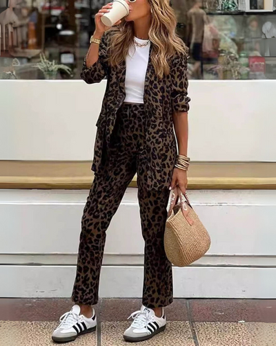 Arila™ Leopard Print Dress and Trousers Set