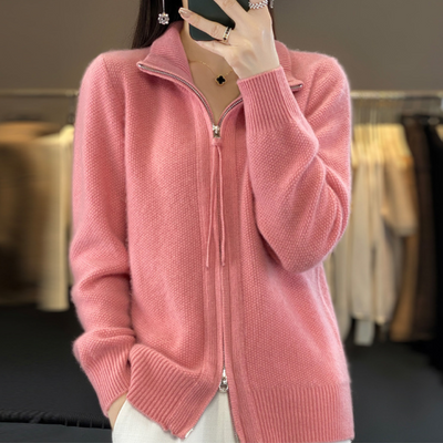 Giovana | Zip-up cashmere cardigan