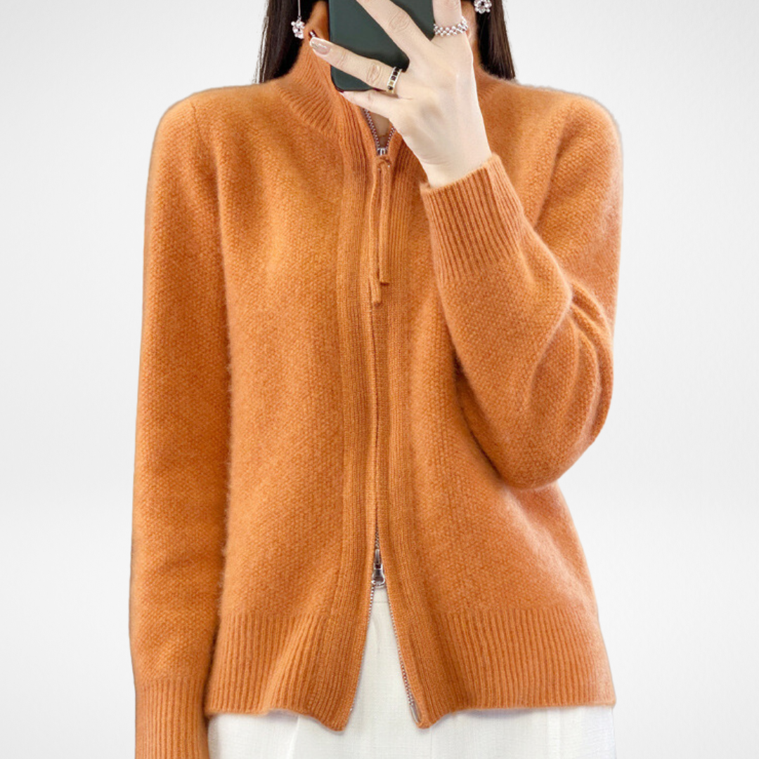 Giovana | Zip-up cashmere cardigan