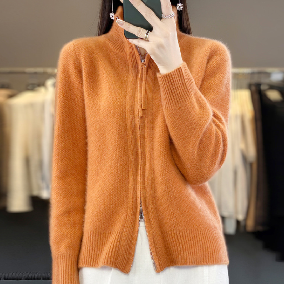 Giovana | Zip-up cashmere cardigan