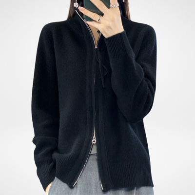 Giovana | Zip-up cashmere cardigan