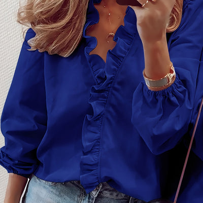 Juliette – Ruffled V-Neck Blouse
