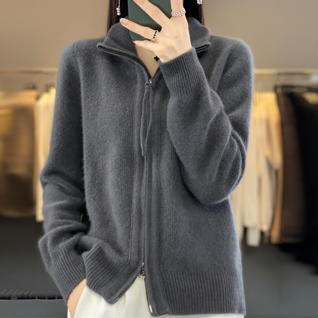 Giovana | Zip-up cashmere cardigan