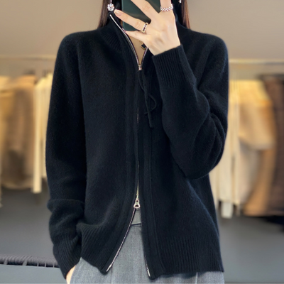 Giovana | Zip-up cashmere cardigan