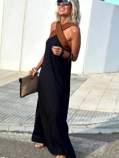 Sienna | Elegant Dress with Open Back and Stylish Crossed Neckline