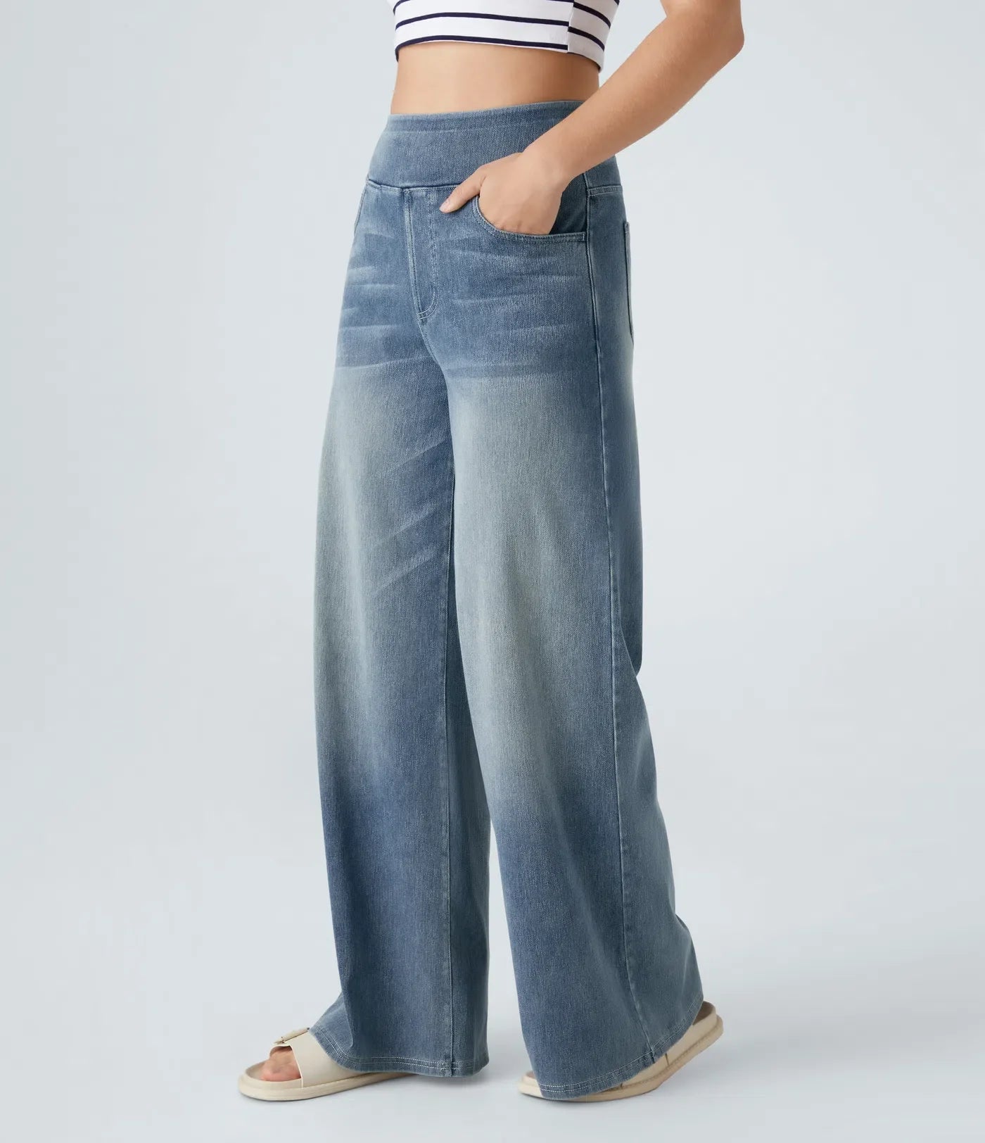 Eva | High-Waisted Elastic Trousers