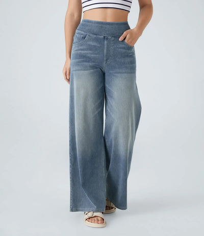 Eva | High-Waisted Elastic Trousers