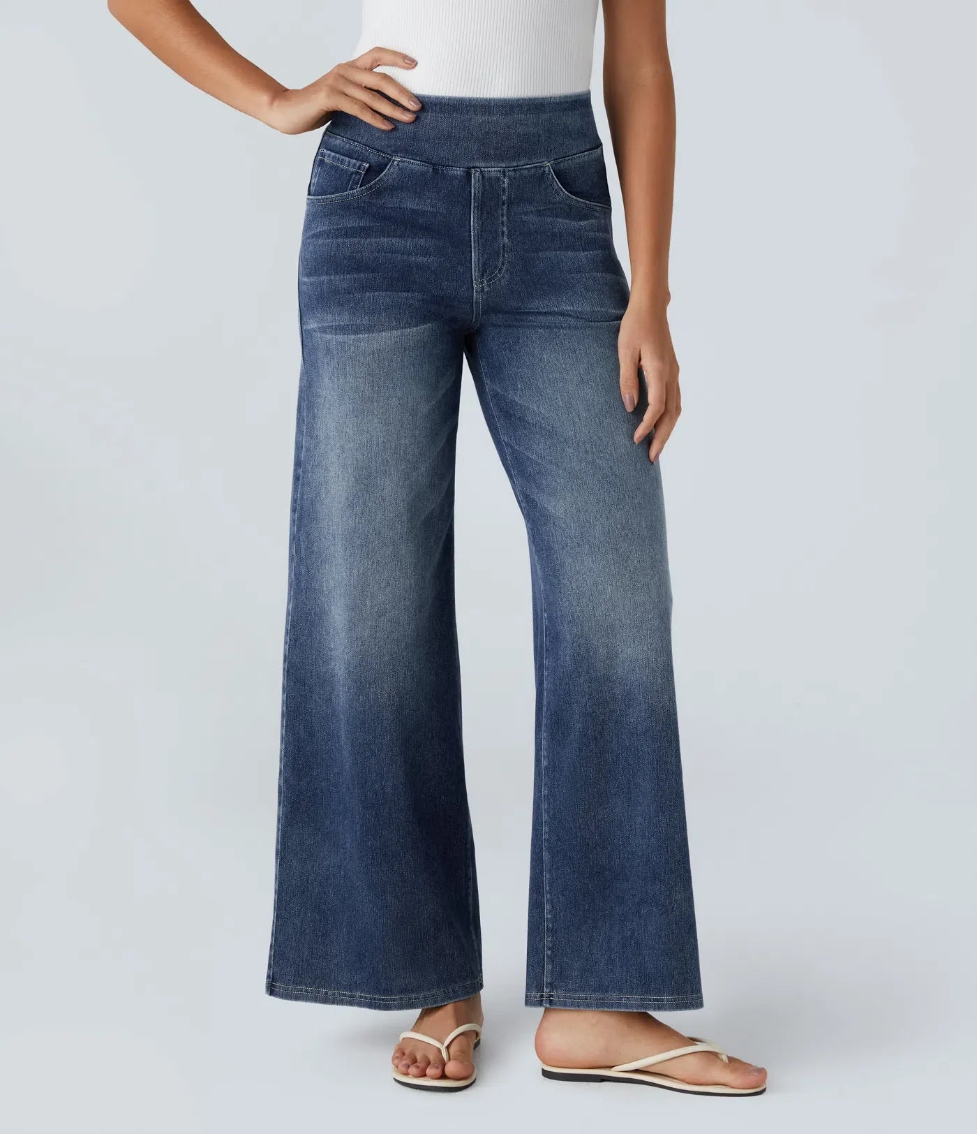 Eva | High-Waisted Elastic Trousers