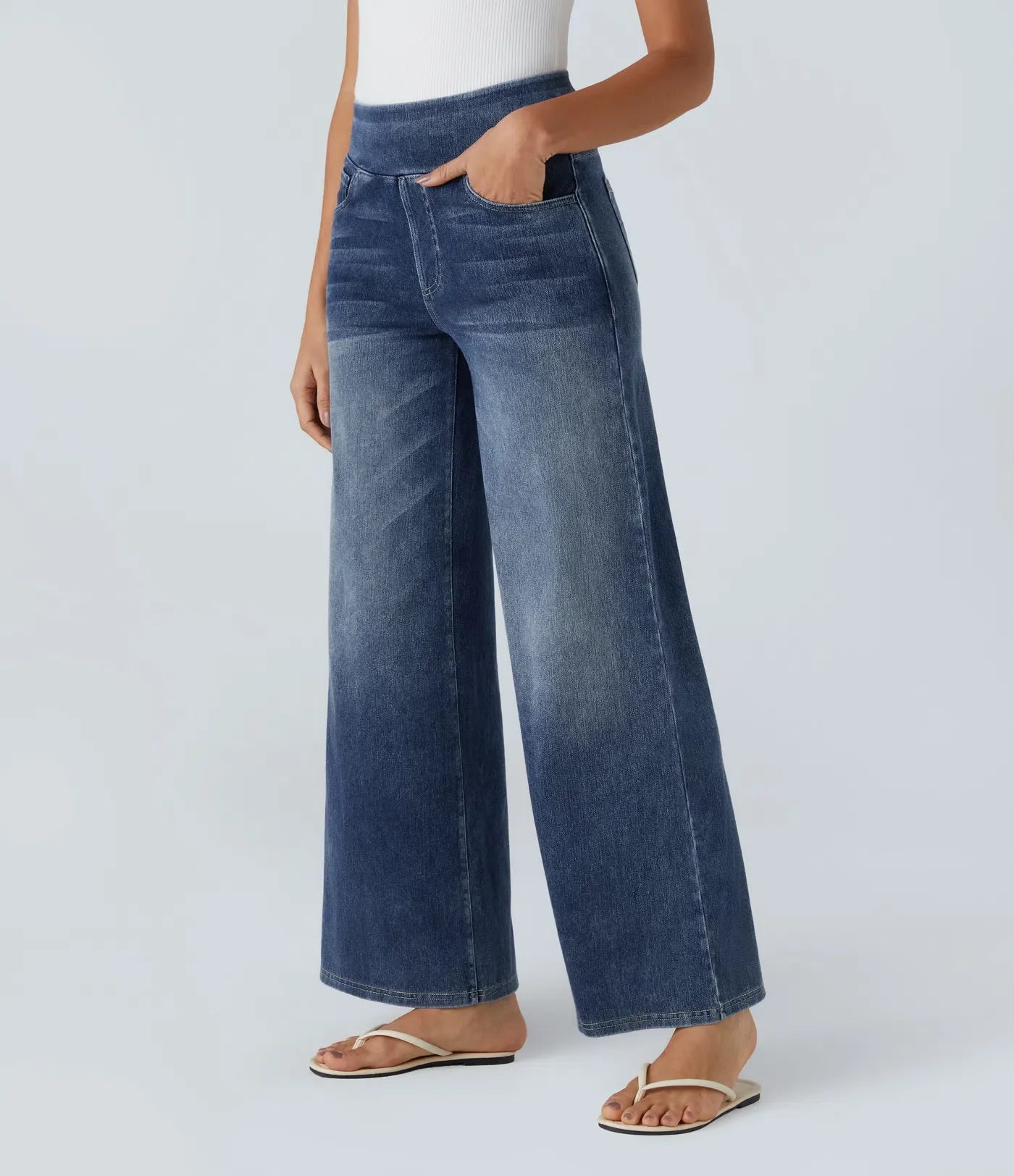 Eva | High-Waisted Elastic Trousers