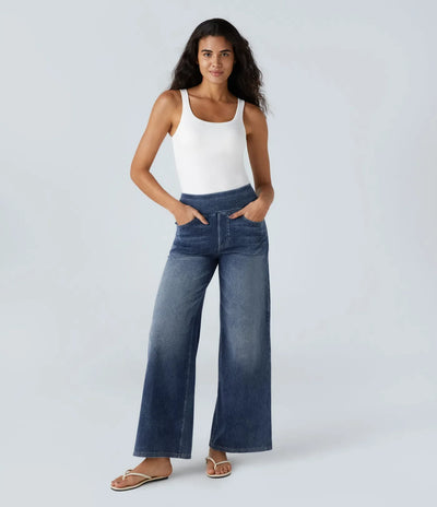 Eva | High-Waisted Elastic Trousers